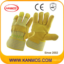 Cowhide Grain Industrial Safety Patched Palm Work Leather Gloves (12002-1)